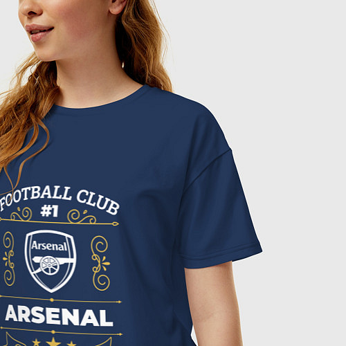 Женская футболка оверсайз Arsenal: Football Club Number 1 / Тёмно-синий – фото 3