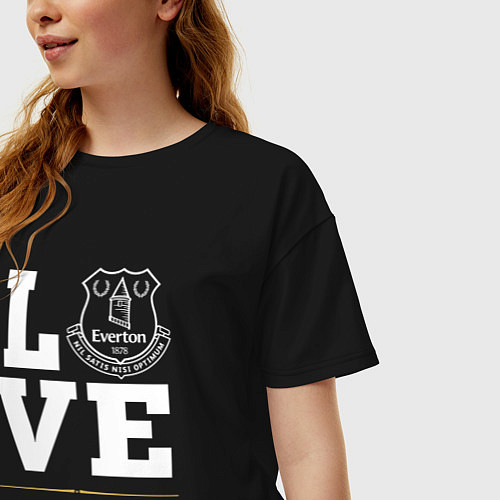 Женская футболка оверсайз Everton Love Classic / Черный – фото 3