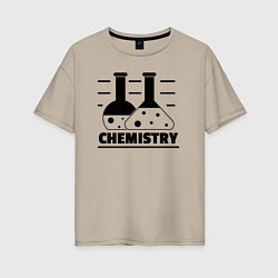 Футболка оверсайз женская CHEMISTRY химия, цвет: миндальный