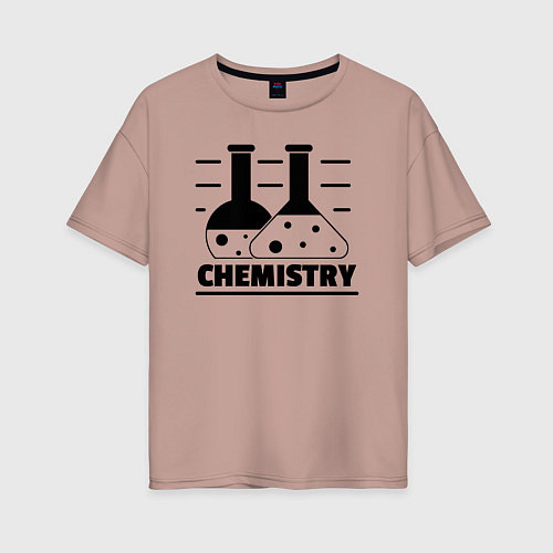Женская футболка оверсайз CHEMISTRY химия / Пыльно-розовый – фото 1