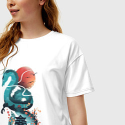 Футболка оверсайз женская История Тихоро и Хаку, цвет: белый — фото 2