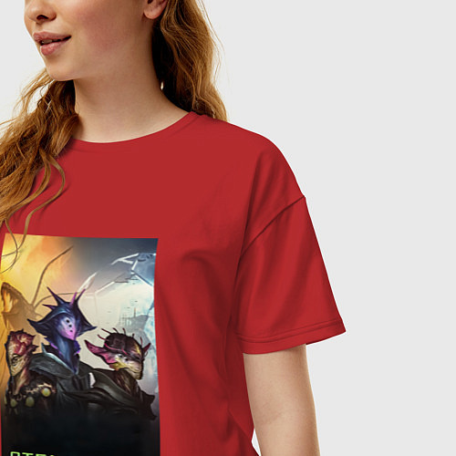 Женская футболка оверсайз Stellaris, alien / Красный – фото 3
