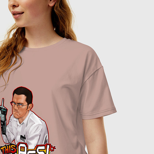 Женская футболка оверсайз AVGN - Angry Video Game Nerd / Пыльно-розовый – фото 3