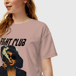 Футболка оверсайз женская Fight Club - Marla Singer, цвет: пыльно-розовый — фото 2