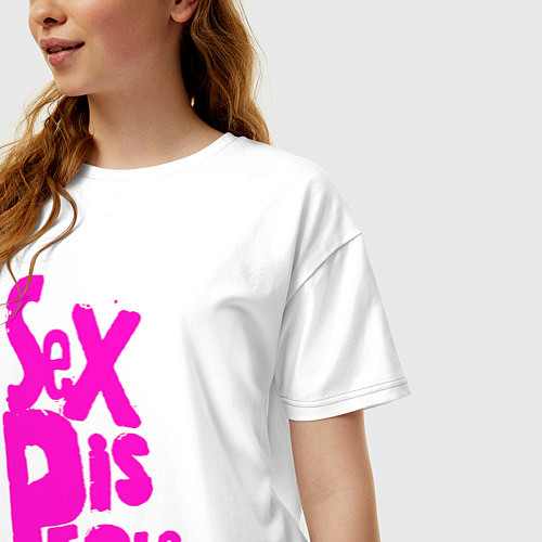 Женская футболка оверсайз Огромная надпись Sex Pistols / Белый – фото 3