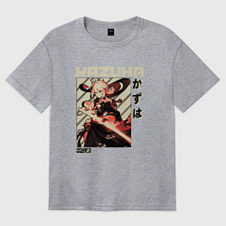Футболка оверсайз женская Kazuha геншин, цвет: меланж