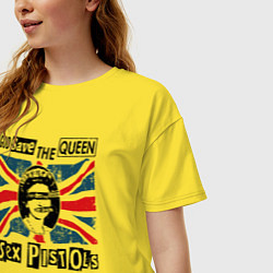 Футболка оверсайз женская Sex Pistols - God Save The Queen, цвет: желтый — фото 2