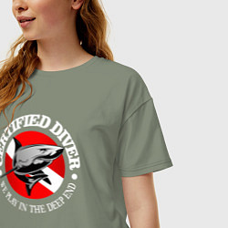 Футболка оверсайз женская Сертифицированный дайвер, цвет: авокадо — фото 2
