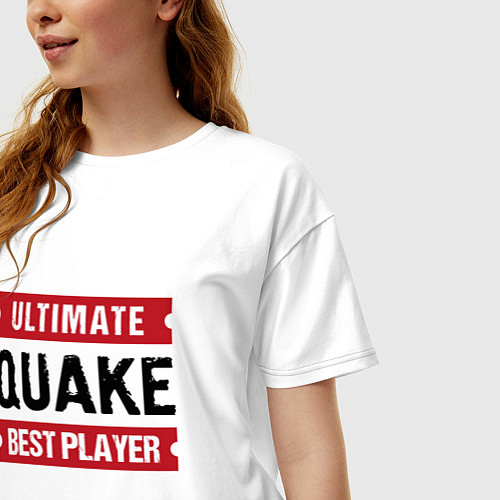 Женская футболка оверсайз Quake: таблички Ultimate и Best Player / Белый – фото 3