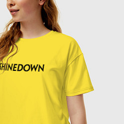 Футболка оверсайз женская Shinedown лого, цвет: желтый — фото 2