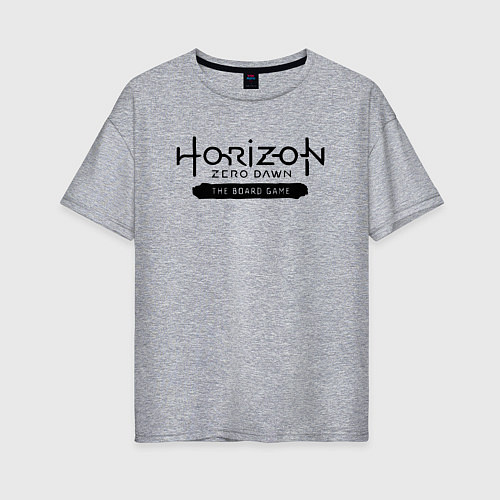 Женская футболка оверсайз Horizon forbidden west - logo / Меланж – фото 1