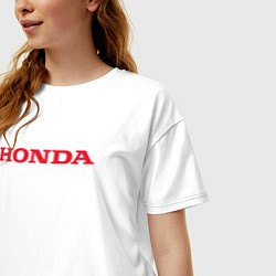 Футболка оверсайз женская HONDA ХОНДА LOGO спина, цвет: белый — фото 2