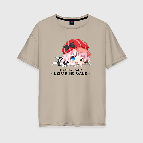 Женская футболка оверсайз Цубамэ Коясу Kaguya-sama: Love is War / Миндальный – фото 1
