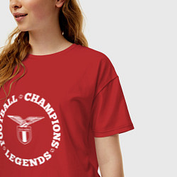 Футболка оверсайз женская Символ Lazio и надпись Football Legends and Champi, цвет: красный — фото 2