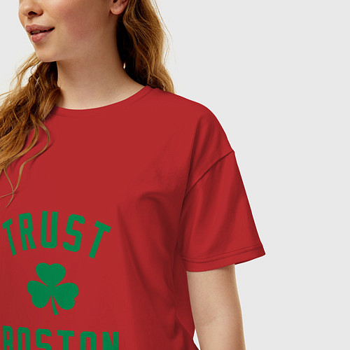 Женская футболка оверсайз Trust Boston / Красный – фото 3