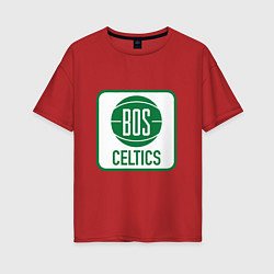 Футболка оверсайз женская Bos Celtics, цвет: красный