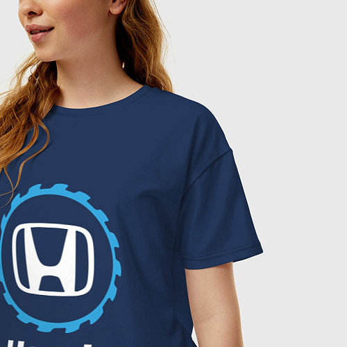 Женская футболка оверсайз Honda в стиле Top Gear / Тёмно-синий – фото 3