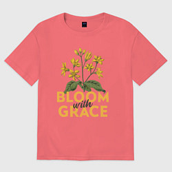 Футболка оверсайз женская Bloom with grace, цвет: коралловый