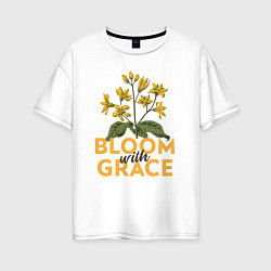 Футболка оверсайз женская Bloom with grace, цвет: белый