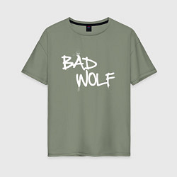 Футболка оверсайз женская Bad Wolf злой волк, цвет: авокадо
