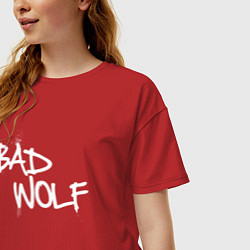 Футболка оверсайз женская Bad Wolf злой волк, цвет: красный — фото 2
