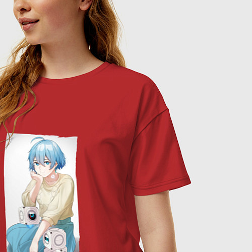 Женская футболка оверсайз Sweet Vivy Песнь флюоритового глаза / Красный – фото 3