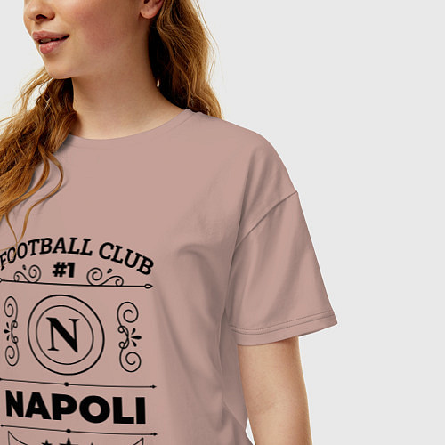 Женская футболка оверсайз Napoli: Football Club Number 1 Legendary / Пыльно-розовый – фото 3