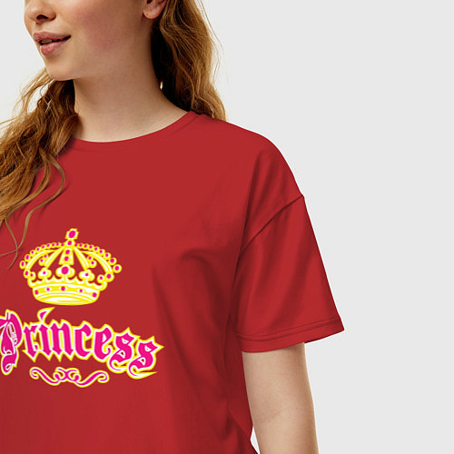 Женская футболка оверсайз Моя Принцесса The Princcess / Красный – фото 3