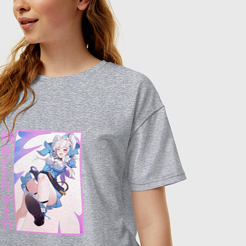Женская футболка оверсайз 7 марта art Honakai star rail / Меланж – фото 3