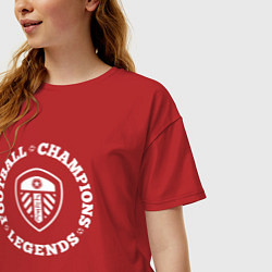 Футболка оверсайз женская Символ Leeds United и надпись Football Legends and, цвет: красный — фото 2