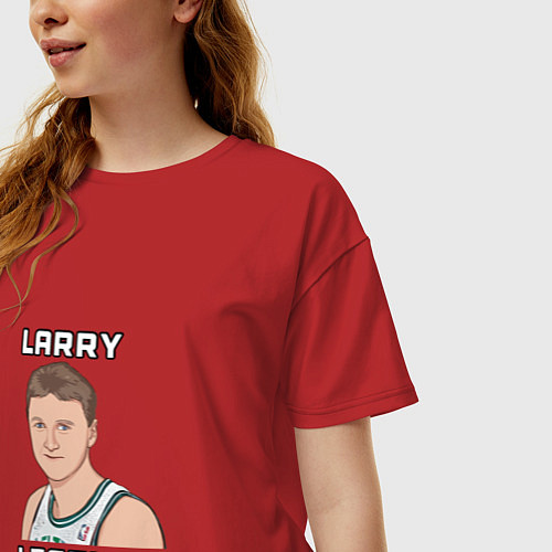 Женская футболка оверсайз Larry Legend / Красный – фото 3