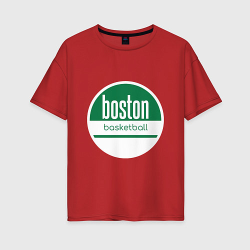 Женская футболка оверсайз Boston Basketball / Красный – фото 1