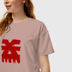 Футболка оверсайз женская Знак Кхорна, цвет: пыльно-розовый — фото 2