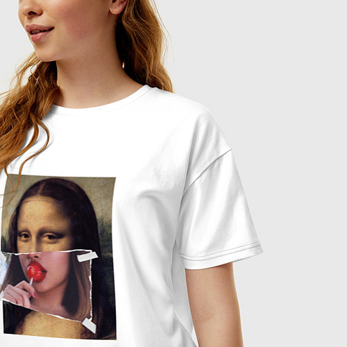 Женская футболка оверсайз Mona Lisa 202X modern / Белый – фото 3