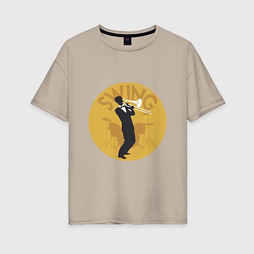 Женская футболка оверсайз Swing / Миндальный – фото 1