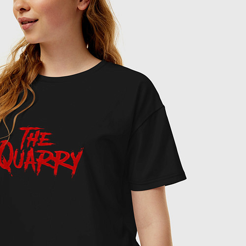 Женская футболка оверсайз The Quarry logo / Черный – фото 3