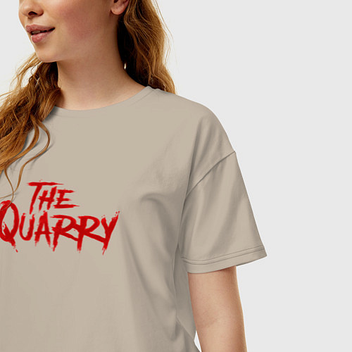Женская футболка оверсайз The Quarry logo / Миндальный – фото 3