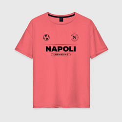 Футболка оверсайз женская Napoli Униформа Чемпионов, цвет: коралловый