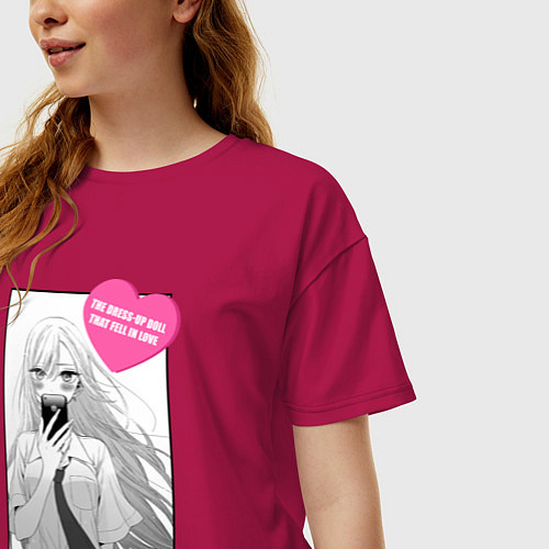 Женская футболка оверсайз Sono Bisque Doll wa Koi o Suru / Маджента – фото 3