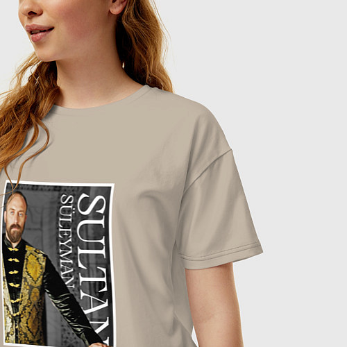 Женская футболка оверсайз 10 Sultan - Suleyman / Миндальный – фото 3