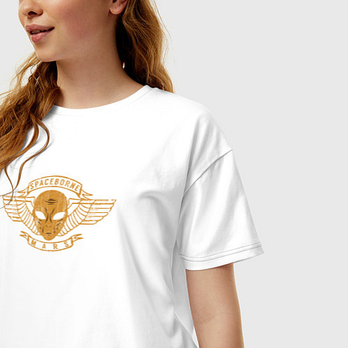 Женская футболка оверсайз Spaceborne Mars / Белый – фото 3