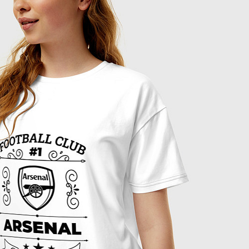 Женская футболка оверсайз Arsenal: Football Club Number 1 Legendary / Белый – фото 3