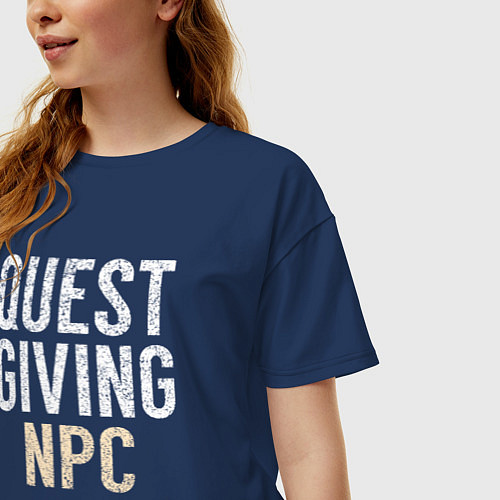 Женская футболка оверсайз Дающий квест NPC / Тёмно-синий – фото 3