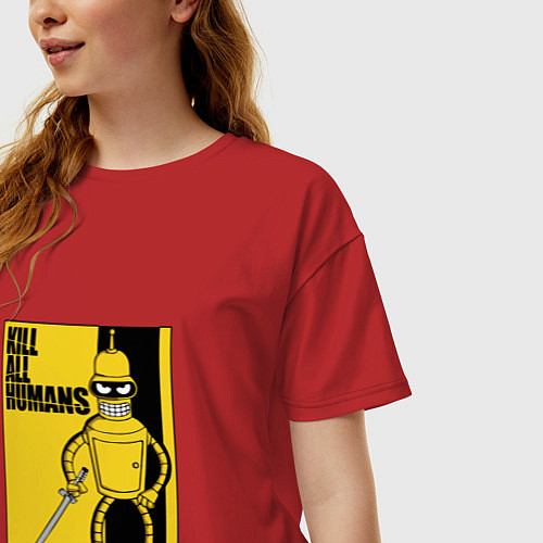 Женская футболка оверсайз Bender - Kill Bill / Красный – фото 3