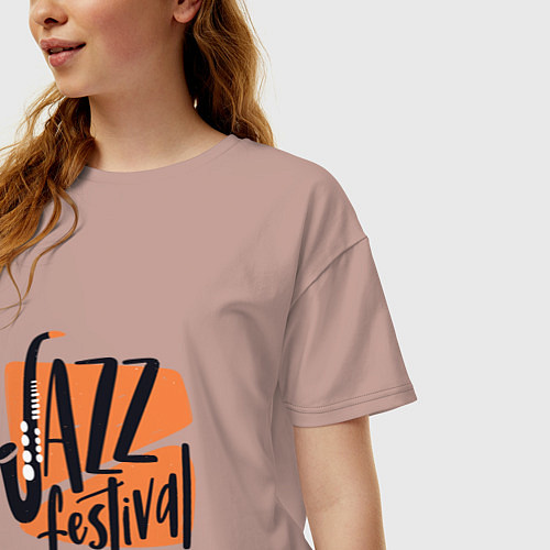 Женская футболка оверсайз Джазовый Фестиваль / Пыльно-розовый – фото 3