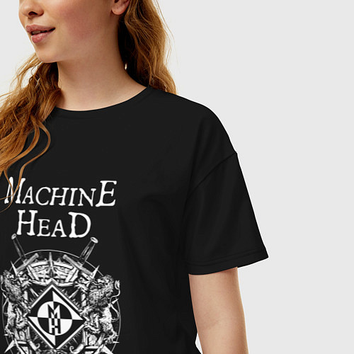 Женская футболка оверсайз Machine Head арт / Черный – фото 3