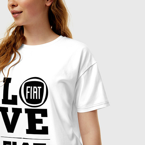 Женская футболка оверсайз Fiat Love Classic / Белый – фото 3
