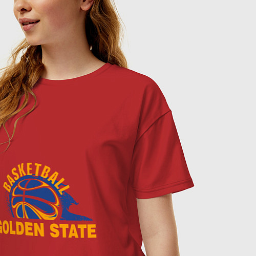 Женская футболка оверсайз Golden State Basketball / Красный – фото 3