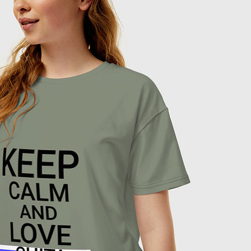 Женская футболка оверсайз Keep calm Chita Чита / Авокадо – фото 3