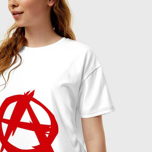 Женская футболка оверсайз Символ анархии / Белый – фото 3